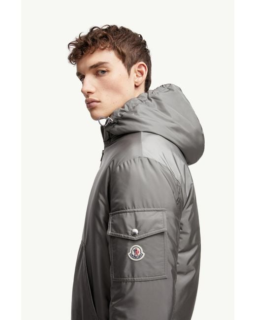 Moncler Gray Poiliot Hooded Short Down Jacket for men