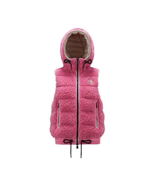 3 MONCLER GRENOBLE Pink Teddy Down Gilet