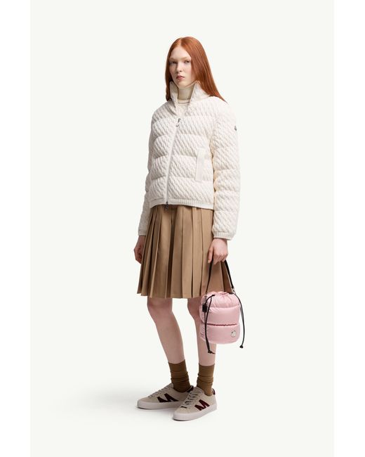 Cárdigan Acolchado De Lana Y Algodón Con Cremallera, Mujer, Talla Moncler de color White