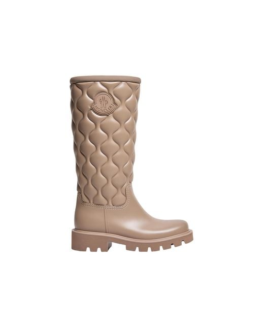 Moncler Brown Moncler Kickstream High Rain Boots