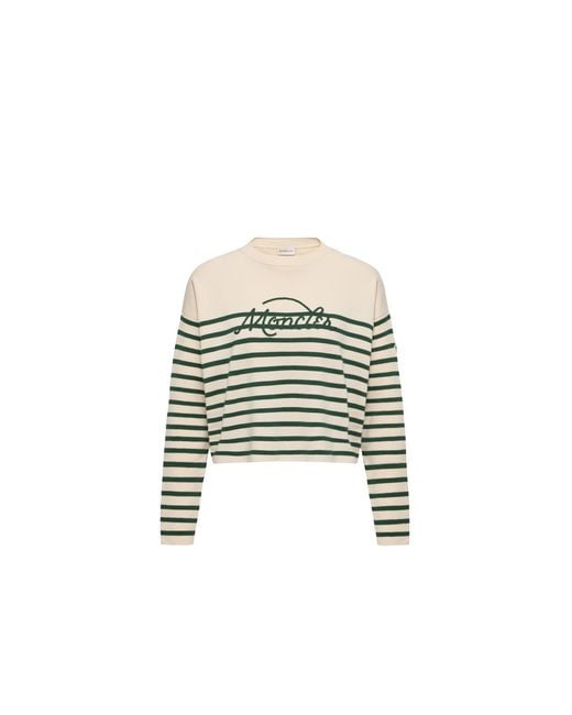 Moncler White Moncler Striped Wool Sweater