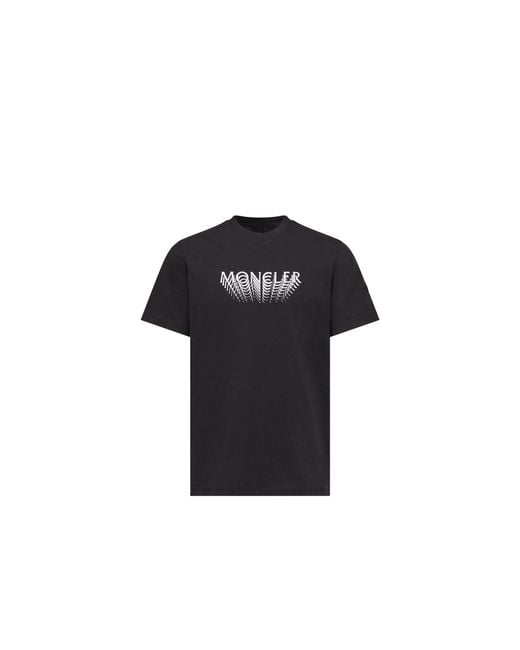 Moncler Black Moncler Logo Cotton Jersey T-Shirt for men