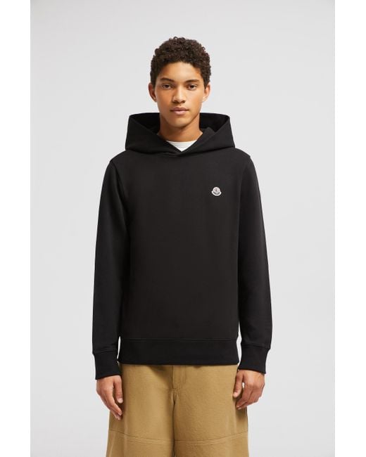 Sudadera De Algodón Con Capucha Y Parche Con Logotipo, Hombre, Talla Moncler de hombre de color Black