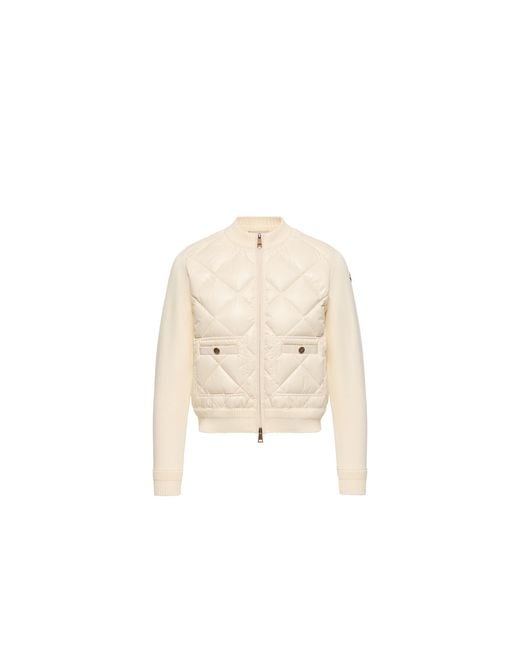 Moncler Natural Moncler Cotton Padded Cardigan