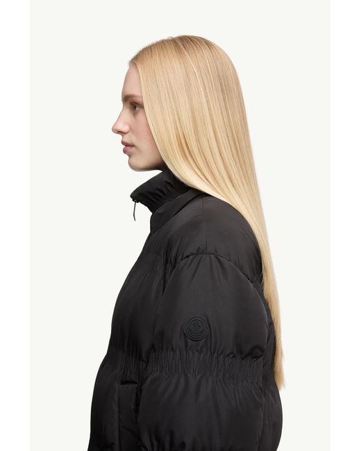 Moncler Black Ravignan Gather-Quilted Short Down Jacket