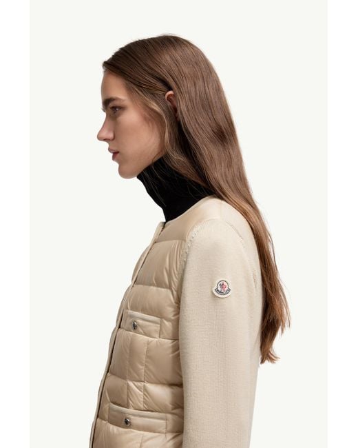 Cárdigan De Lana Acolchado, Talla Moncler de color Natural
