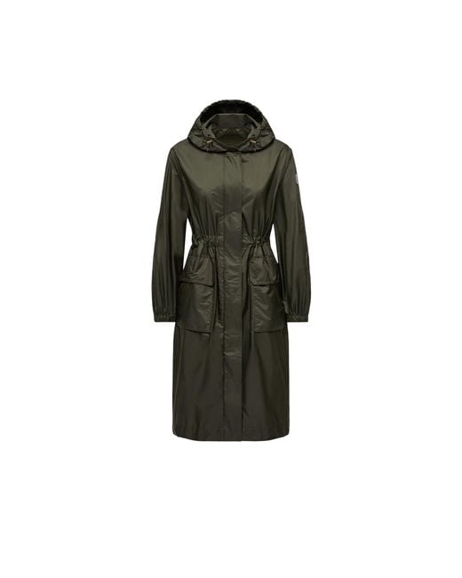 Moncler Hiengos Hooded Rain Coat in Green | Lyst