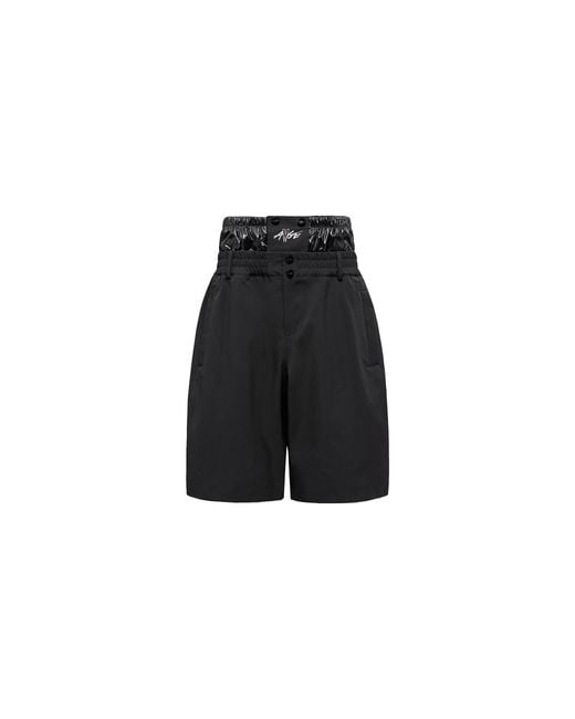 Moncler x A$AP ROCKY Black Moncler Logo Print Shorts