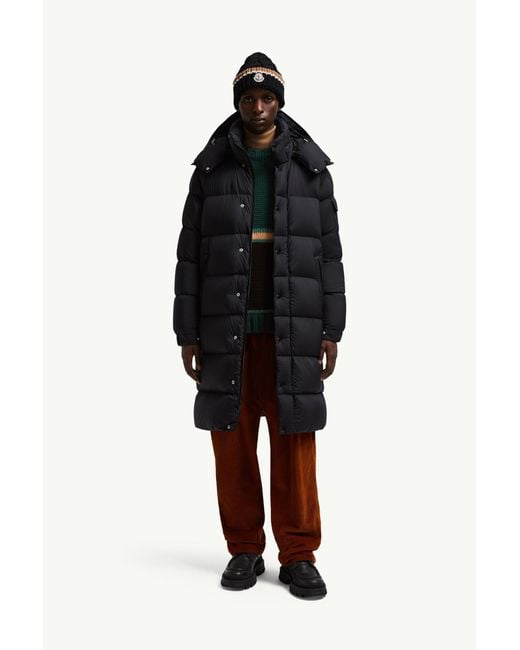 Moncler Black Hanoverian Hooded Long Down Jacket for men