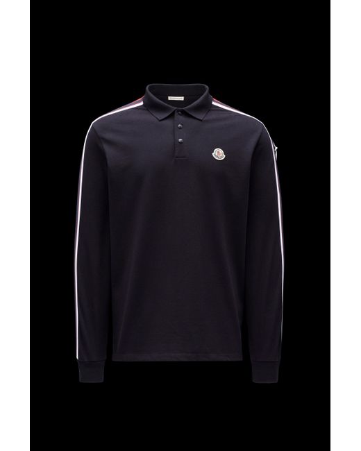 Moncler Side Band Polo Shirt in Blue for Men - Lyst