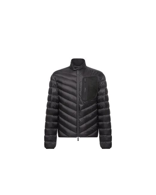 Moncler Black Moncler Mackinac Diagonal-Quilted Down Biker Jacket for men