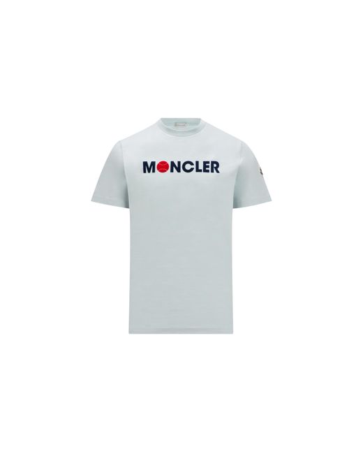 Moncler T-shirt mit beflocktem logo in Blue für Herren