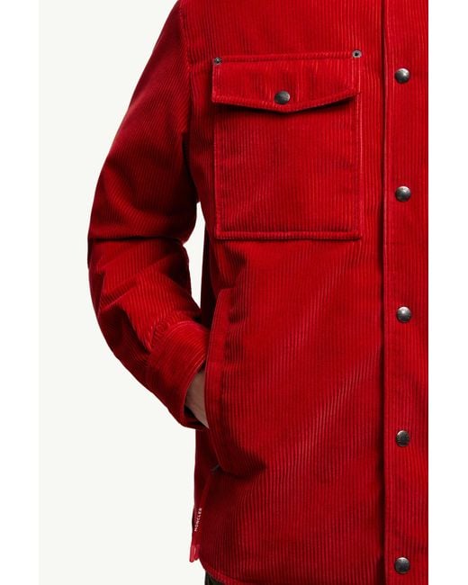 Moncler Ambroisie Daunen-Hemdjacke Aus Cord, Herren, Größe in Red für Herren