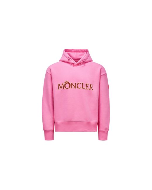 Moncler Logo Hoodie Pink for men