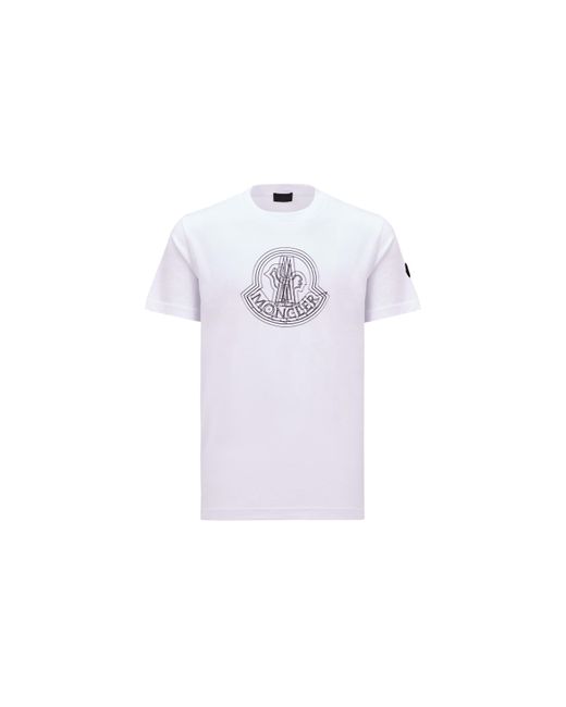 Moncler White Logo Motif T-shirt for men