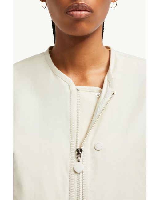 Moncler Rochecotte Broderie Anglaise-Trimmed Jacket in White