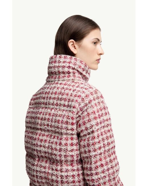 Moncler Black Andronne Tweed Hooded Short Down Jacket