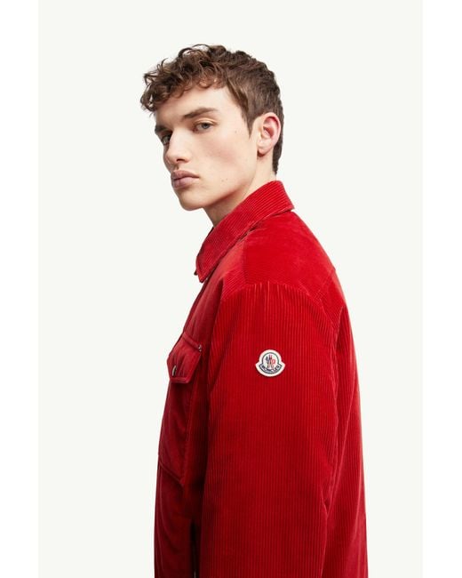 Moncler Ambroisie Daunen-Hemdjacke Aus Cord, Herren, Größe in Red für Herren