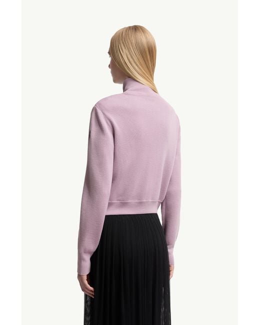 Cárdigan Con Cremallera De Lana Acolchada, Mujer, Talla Moncler de color Purple
