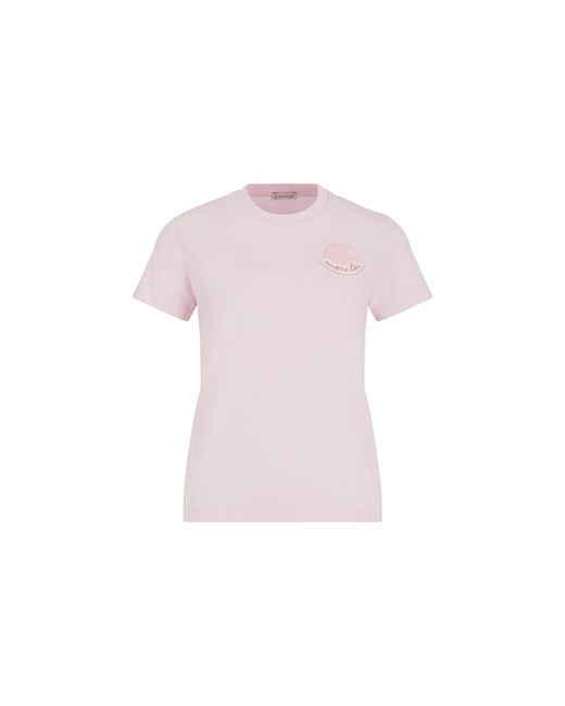 Camiseta con parche logotipo tenis Moncler de color Pink