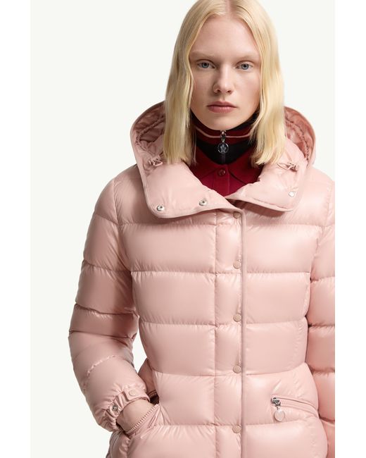 Moncler Pink Barante Hooded Short Down Jacket