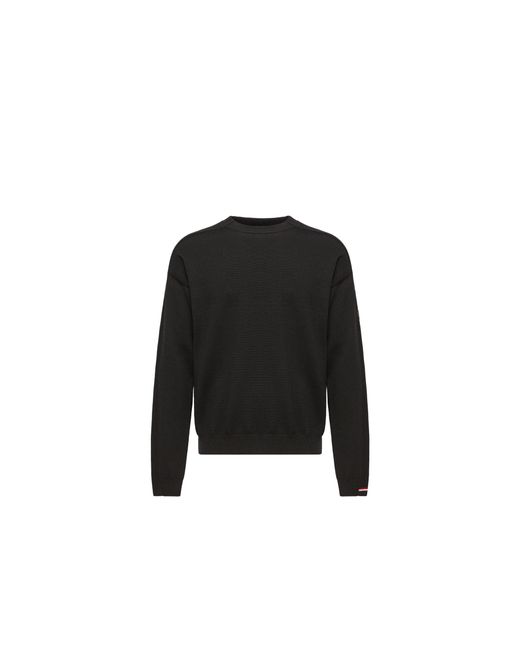 Moncler Black Moncler Logo Wool Jumper for men