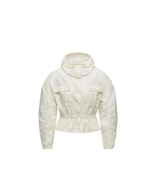 正規店買付★MONCLER CURTON HOODED PEPLUM ジャケット Black Curton Hooded Peplum Jacket - Windbreakers & Raincoats