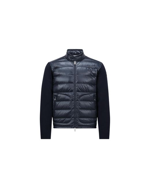 Moncler Blue Padded Wool Zip-Up Cardigan for men