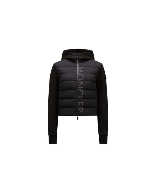 Moncler Black Padded Cotton Zip-Up Hoodie