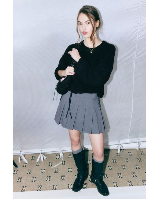 Monki Gray Long Sleeve Oversized Knit Sweater