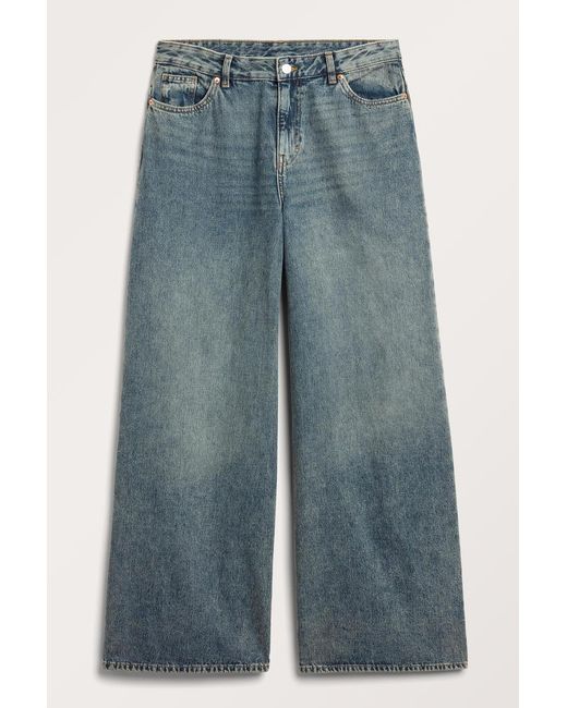 Monki Blue Giga Weite Jeans Mit Niedriger Taille