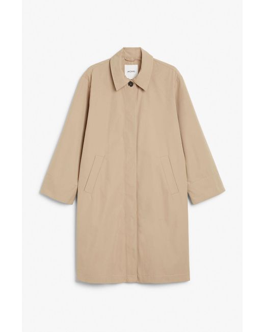 Monki Natural Single-breasted Water-repellent Coat