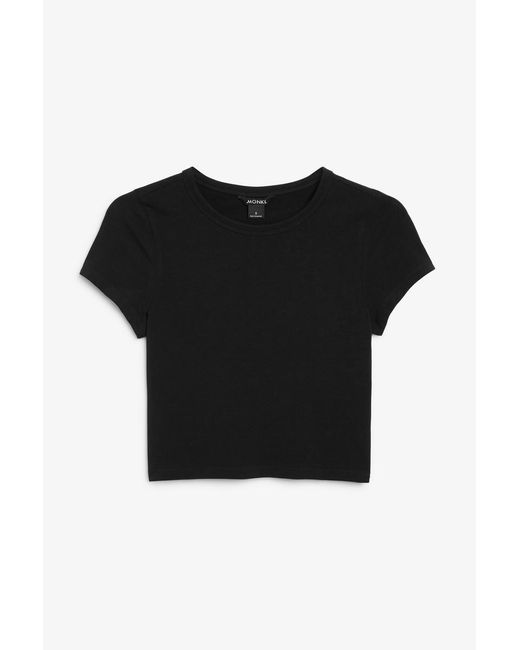 Monki Black Kurzes t-shirt