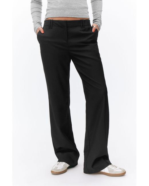 Monki Black Low Waist Tailored Bootcut Trousers
