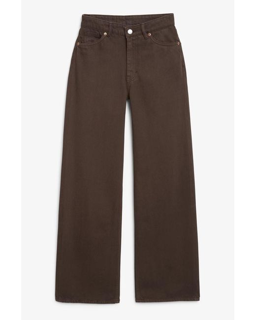 Monki Denim Yoko jeans in grün in Braun | Lyst DE