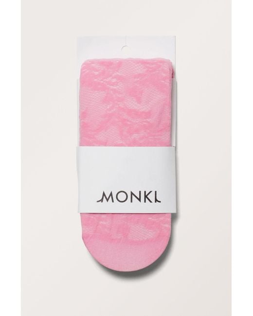 Monki Pink Lace Tights