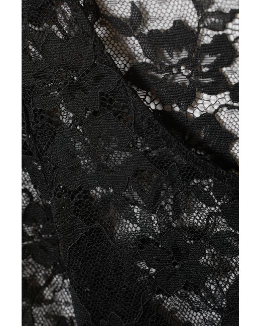 Monki Black Sheer Fitted Lace Top