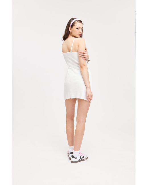 Monki White Mini Rib Slip Dress