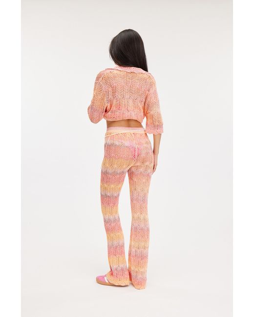 Monki Pink Stretchy Knitted Trousers