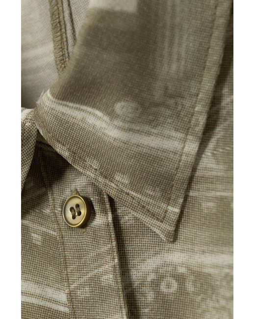 Monki Green Slim Fit Printed Button-up Shirt