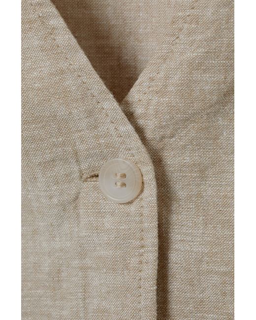 Monki Natural Buttoned Linen Blend Vest