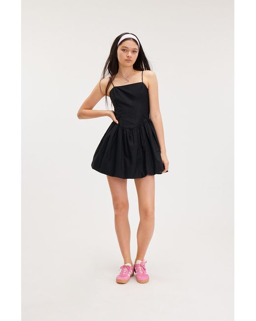Monki Black Short Poplin Mini Dress
