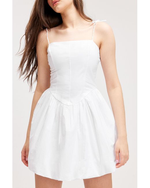 Monki White Short Poplin Mini Dress
