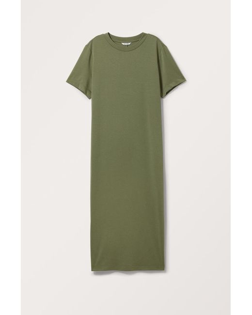 Monki Green Superweiches T-Shirt-Kleid