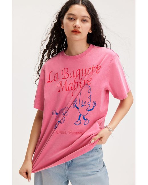 Monki Pink Oversized Throw-on T-shirt