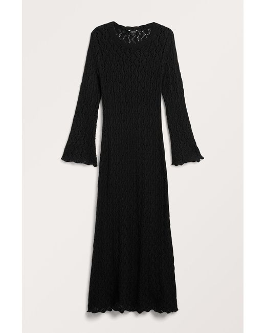 Monki Black Fine Knit Wool Blend Maxi Dress