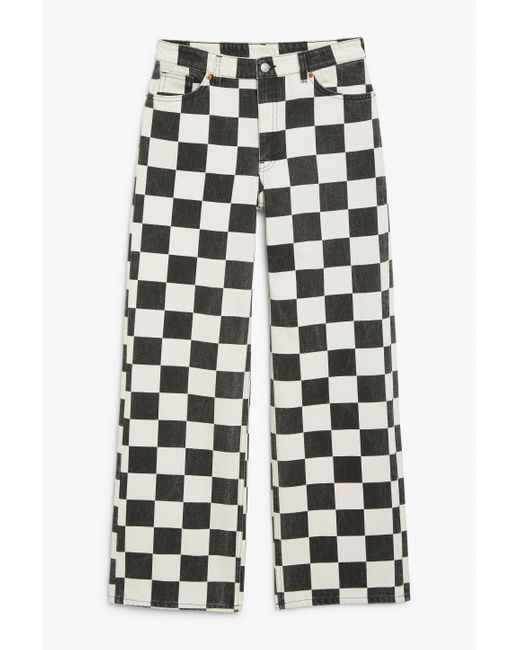 Monki Multicolor Yoko Checkerboard Jeans