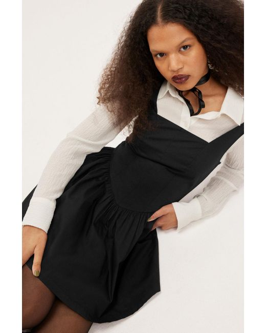 Monki Black Ruched Sleeveless Mini Dress