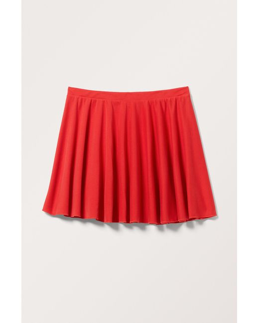 Monki Red Short Pique Skirt