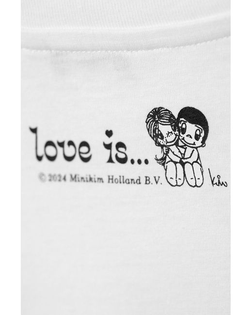 Monki White × Love Is... Printed Long Sleeve